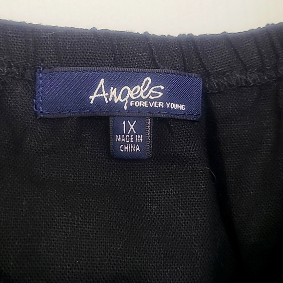 Angels Forever Young Black V-Neck Tank Top, 1X - Picture 10 of 12